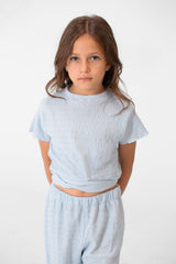 Girl's Summer Plain Linen Modern Outfit With Comfortable Practical Material