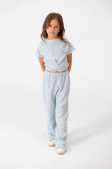 Girl's Summer Plain Linen Modern Outfit With Comfortable Practical Material