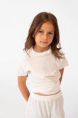 Girl's Summer Plain Linen Modern Outfit With Comfortable Practical Material