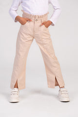 Girl's Used Details Wide Leg Style Gabardines Pants From Casual Outings