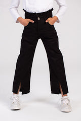 Girl's Used Details Wide Leg Style Gabardines Pants From Casual Outings