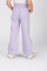 Girls High Waist Gabardine Pants With Front And Back Pockets And A Modern Cut