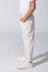 Girl's Boyfriend Gabardine Trousers Pants With Pockets And A Modern Design