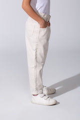 Girl's Boyfriend Gabardine Trousers Pants With Pockets And A Modern Design