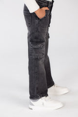 Girl's Used Details Wide Leg Style Jeans Pants That Features A Unique Cut
