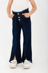 Girls Open Bottom Jeans With A New Cut pants