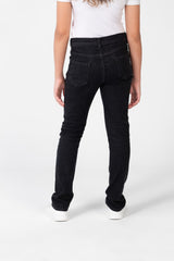 Girl's Plain Jeans Pants With Basic Details