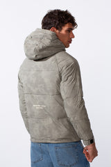 Men's Waterproof Textured Fabric Zipper Hood Jacket