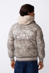 Men's Printed 2-Layer Look Waterproof Jacket