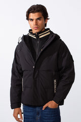 Men's Hooded Waterproof Jacket With Attached Inner Layer