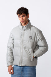 Men's Glossy Puffer Full Zip Lightweight Jacket