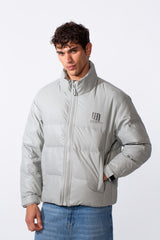 Men's Glossy Puffer Full Zip Lightweight Jacket