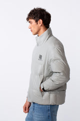 Men's Glossy Puffer Full Zip Lightweight Jacket