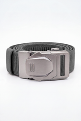 Men’s Tomato Store Blade Clip Web Belt With Ribbed Basket Weave Pattern Raised Inner Grip Texture Metallic Quick Release Buckle