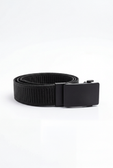 Men’s Tomato Store Clean Web Belt Smooth Matte Plate Buckle Sleek Low Profile Closure