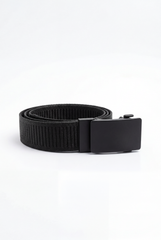 Men’s Tomato Store Clean Web Belt Smooth Matte Plate Buckle Sleek Low Profile Closure