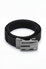 Men’s Tomato Store Industrial Web Belt Brushed Metal Cutout Buckle Structured Frame Design