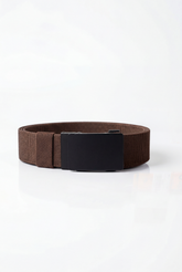 Men’s Tomato Store Everyday Web Belt Matte Plate Buckle Clean Flat Design Easy Lock Closure
