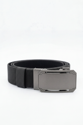 Men’s Tomato Store Premium Web Belt Brushed Metal Plate Buckle Framed Edge Detail Precision Lock System