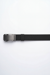 Men’s Tomato Store Premium Web Belt Brushed Metal Plate Buckle Framed Edge Detail Precision Lock System