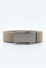 Men’s Tomato Store Premium Web Belt Brushed Metal Plate Buckle Framed Edge Detail Precision Lock System