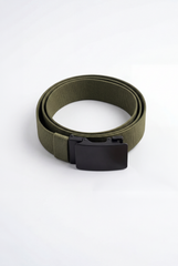 Men’s Tomato Store Clean Web Belt Matte Plate Buckle Smooth Flat Face Simple Lock