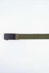 Men’s Tomato Store Clean Web Belt Matte Plate Buckle Smooth Flat Face Simple Lock