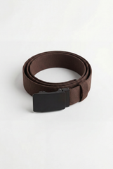Men’s Tomato Store Clean Web Belt Matte Plate Buckle Smooth Flat Face Simple Lock