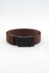 Men’s Tomato Store Clean Web Belt Matte Plate Buckle Smooth Flat Face Simple Lock