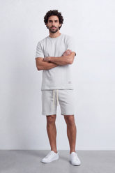 Men's Tomato Store Summer Melton Set Clean Minimal Styling Silhouette Subtle Logo Detail Regulaer Fit Outfit