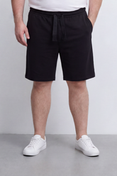 Men's Tomato Store Big Size Summer Melton Bermuda Shorts Elastic Waist Fringed Drawstring Detail