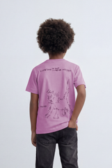 Boy's Tomato Store Minimal Graphic T-Shirt Small Chest Artwork Subtle Text Hem Detail