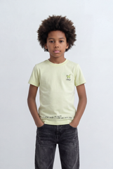 Boy's Tomato Store Minimal Graphic T-Shirt Small Chest Artwork Subtle Text Hem Detail