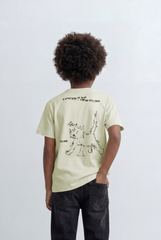 Boy's Tomato Store Minimal Graphic T-Shirt Small Chest Artwork Subtle Text Hem Detail