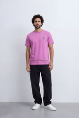 Men’s Tomato Store Minimal Graphic T-Shirt Small Chest Artwork Subtle Statement Text Hem Detail