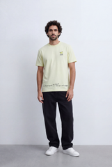 Men’s Tomato Store Minimal Graphic T-Shirt Small Chest Artwork Subtle Statement Text Hem Detail