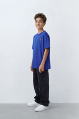 Boy's Tomato Store Back Graphic T-Shirt Minimal Vertical Artwork Clean Oversized Streetwear Fit