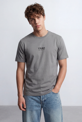 Men’s Tomato Store Ribbed Crew Neckline Chest Bold Text Print Short Sleeves Regular Fit T-Shirt