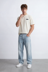 Men’s Tomato Store Patch T-Shirt Basic Look Small Chest Label Detail Oversize