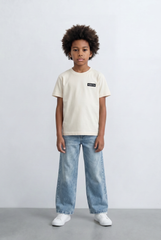 Boy's Tomato Store Minimal Badge T-Shirt Small Chest Label Detail Clean Front Design