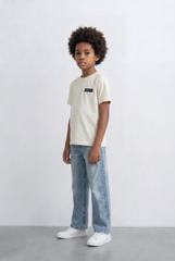 Boy's Tomato Store Minimal Badge T-Shirt Small Chest Label Detail Clean Front Design