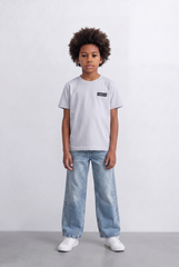 Boy's Tomato Store Minimal Badge T-Shirt Small Chest Label Detail Clean Front Design