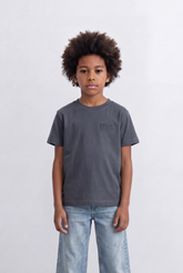 Boy's Tomato Store Embroidered Logo T-Shirt Tonal Chest Detail Minimal Everyday Design
