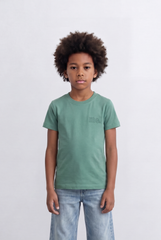 Boy's Tomato Store Embroidered Logo T-Shirt Tonal Chest Detail Minimal Everyday Design