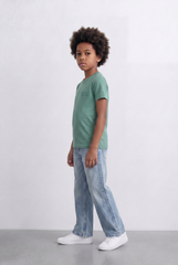 Boy's Tomato Store Embroidered Logo T-Shirt Tonal Chest Detail Minimal Everyday Design