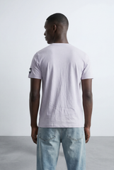 Men’s Ribbed Crew Neckline Tomato Store Signature Shoulder Patch Short Sleeves T-Shirt