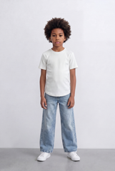 Boy's Tomato Store Ribbed Basic T-Shirt Vertical Texture Finish Stretch Comfort Fabric Slim Fit