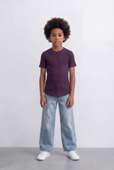 Boy's Tomato Store Ribbed Basic T-Shirt Vertical Texture Finish Stretch Comfort Fabric Slim Fit