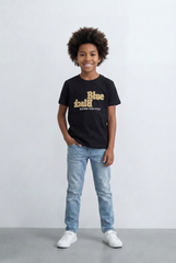 Boy's Slim Fit Tomato Store Round Neck T-Shirt Stylish Embroidered Logo For Comfort & Confidence