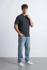 Men’s Tomato Store Slim Fit Textured Micro Rib Tailored Breathable Fabric Everyday Premium Basic T-Shirt